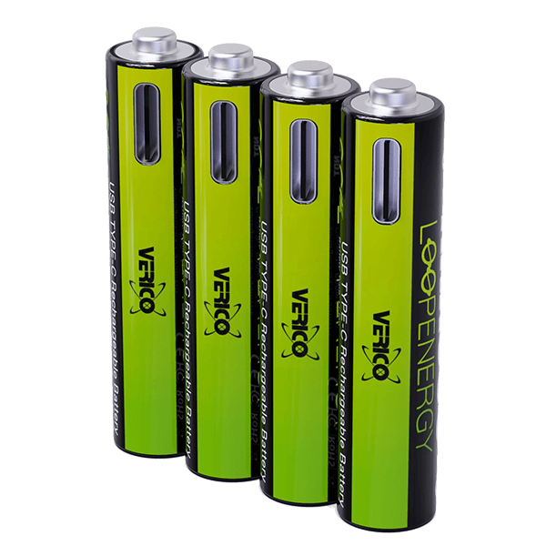 Wiederaufladbarer Batterie USB-C AAA-Akkus 900mWh Verico