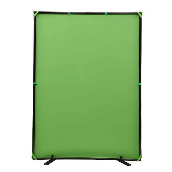 Portables Greenscreen Set 150 x 200 cm mit blauem Hintergrund