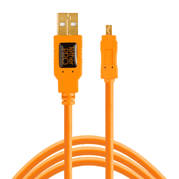 TetherPro USB 2.0 to Mini-B 8-Pin in Orange kabelgebundenes Fotografieren
