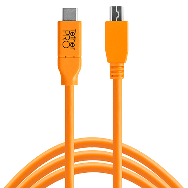 TetherPro USB-C auf 2.0 Micro-B 5-Pin 4.6m orange