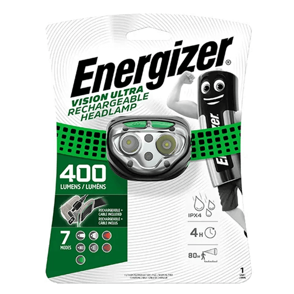 Stirnlampe Energizer wiederaufladbar mit 400 Lumen