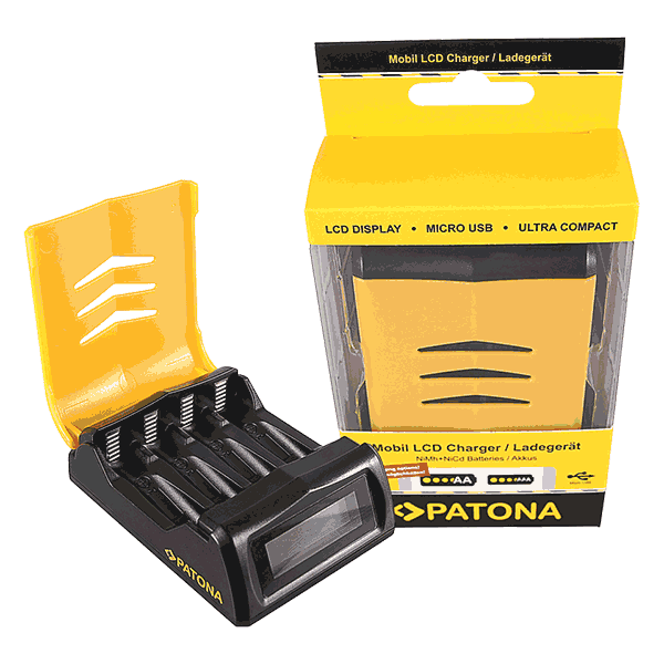 Schnell-Ladegerät für Mignon AA und AAA Batterien von Patona front