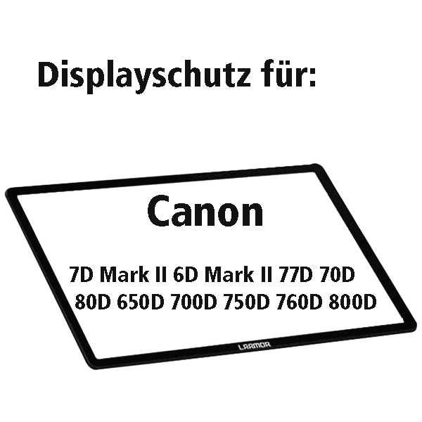 Displayschutz Glas zu Canon 7D Mark II 6D Mark II 77D 80D 800D