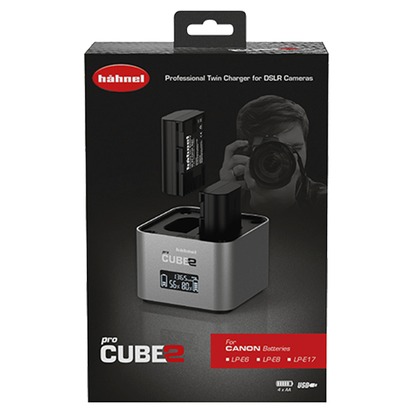 Doppel Ladegerät Canon LP-E6 Hähnel Pro Cube 2 