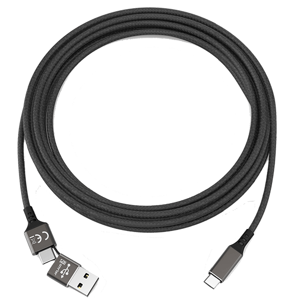 2 in1 USB Ladekabel USB-C in schwarz