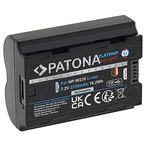 Akku Fujifilm NP-W235 mit USB-C Input von Patona